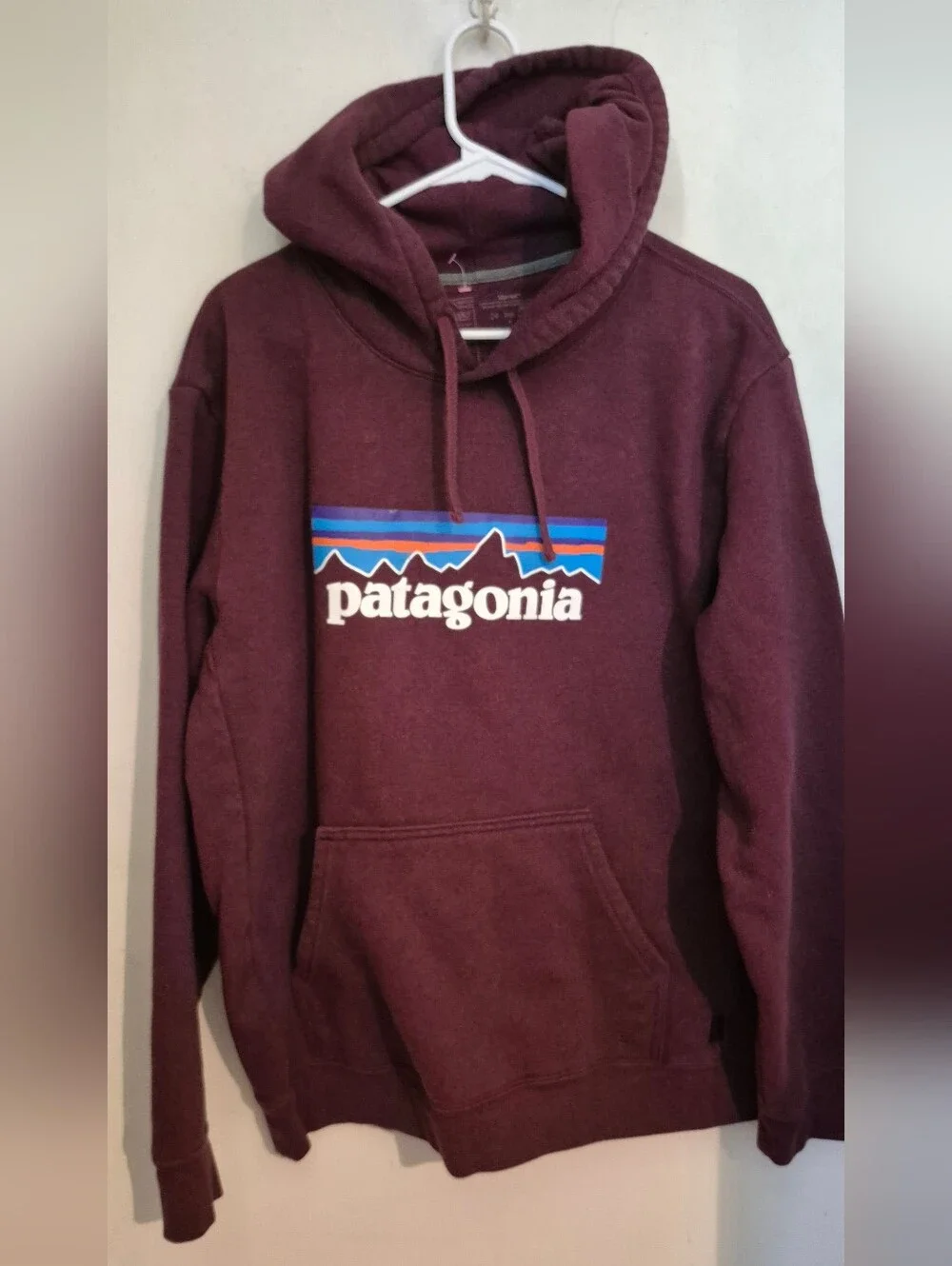 Patagonia Maroon Pullover Hoodie With Logo Sz. L - Picture 2 of 7